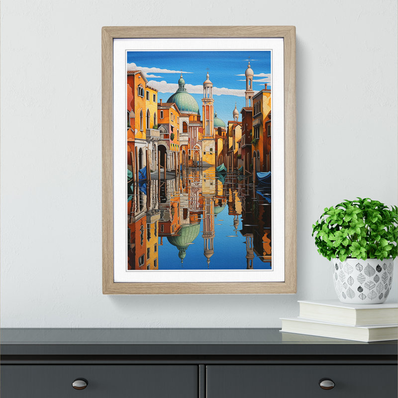Venice Hard Edge Painting Art - Framed Print