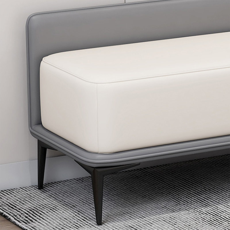 Banc rembourré gris, Gris, H 20,47 po x l 68,9 po x P 15,75 po