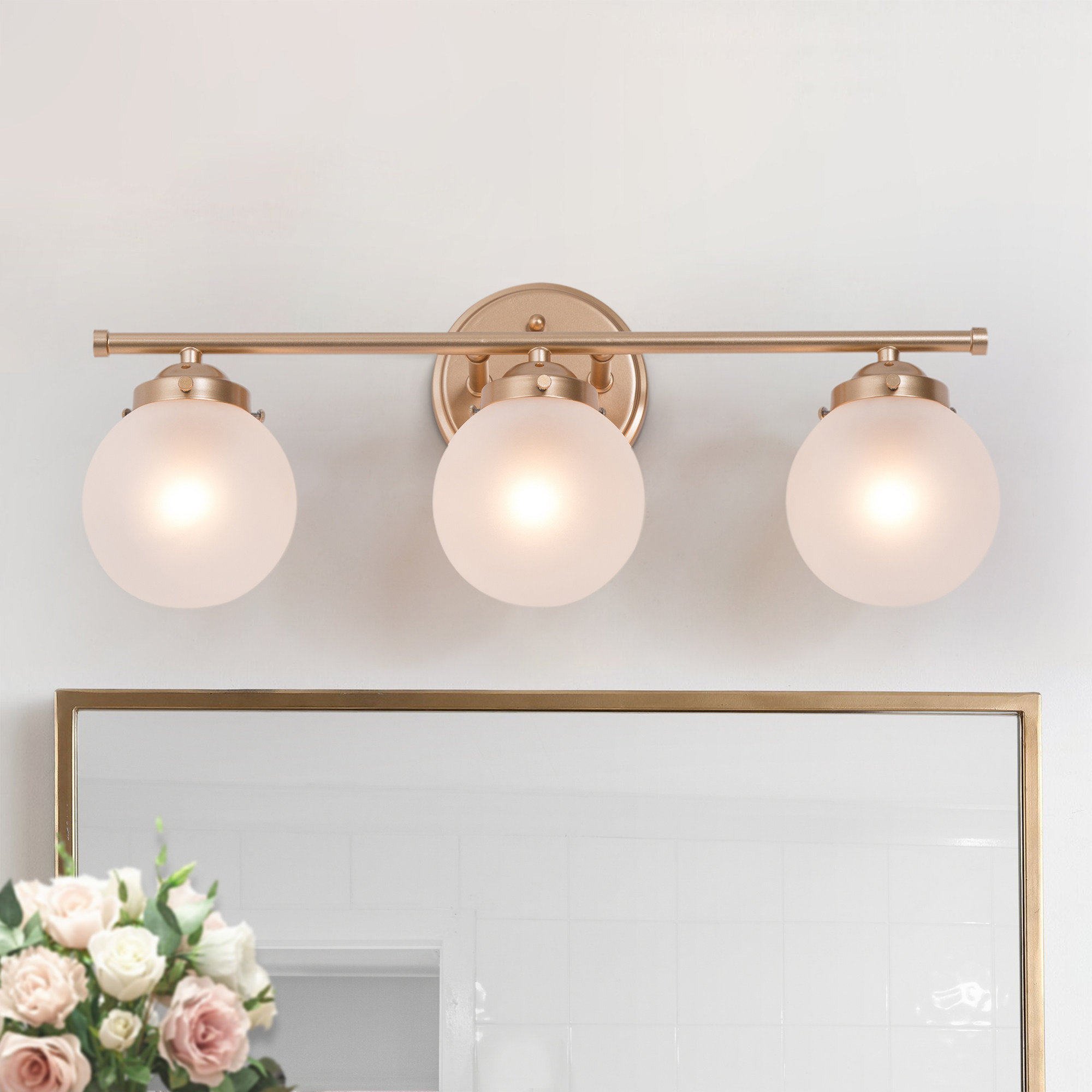 Corrigan Studio® 3-Light Dimmable Gold Vanity Light | Wayfair