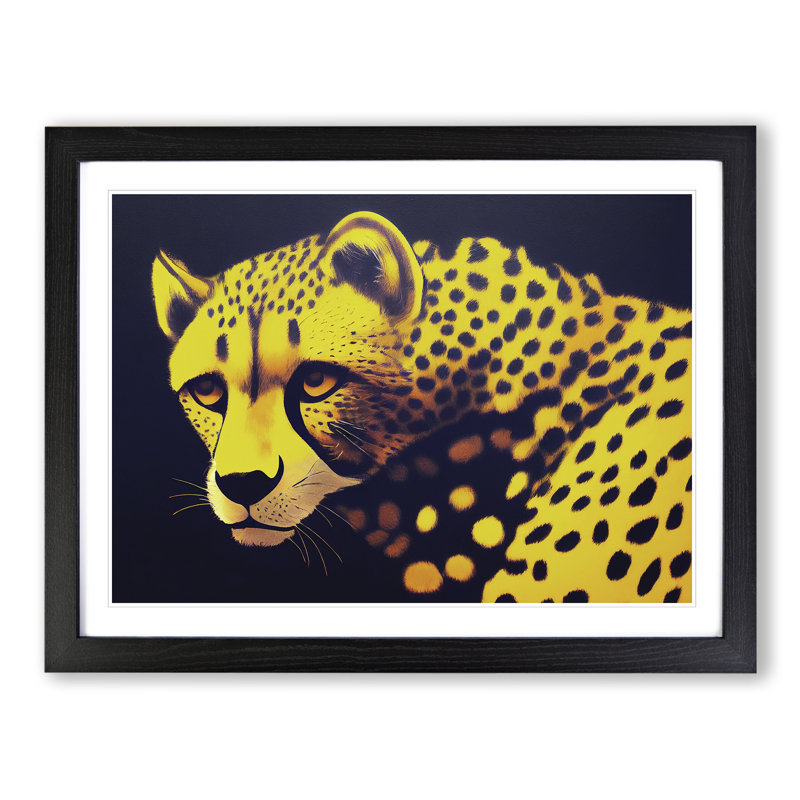 Striking Cheetah - Framed Print, Black, 34cm H x 46cm W x 2cm D