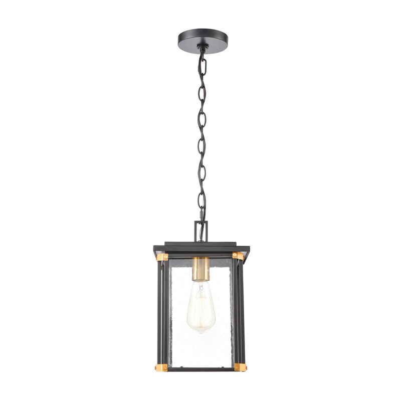 Luminaire suspendu d'extérieur 1 lumière de 8 po Vincentown - noir mat Vincentown