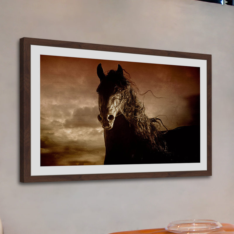 «Friesian Fire», reproduction encadrée, H 20 po x l 30 po x P 1,5 po
