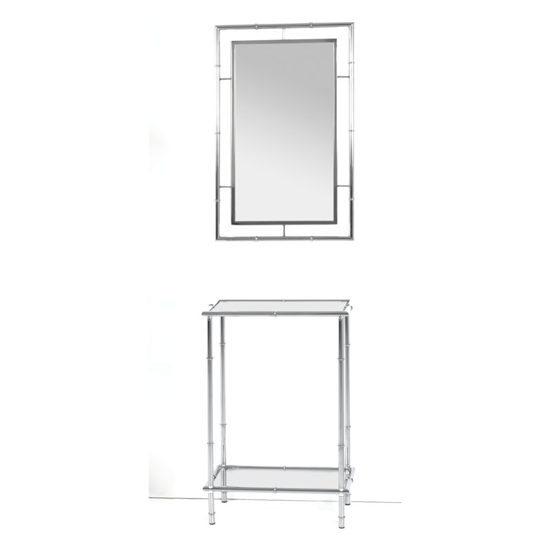 50cm Glass Top Console Table