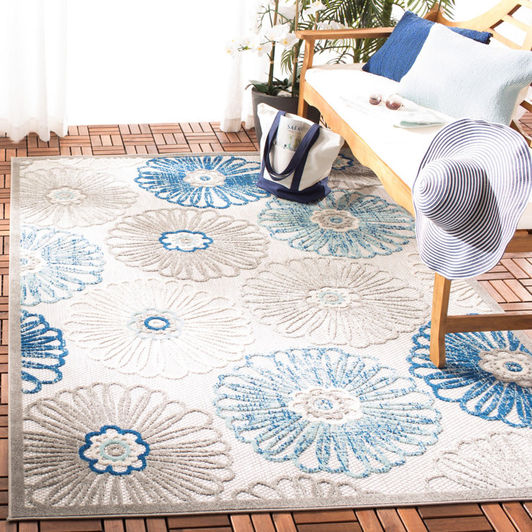 Tapis beige / bleu Kellems
