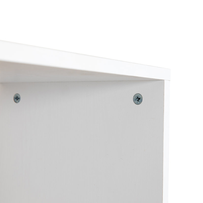 White and Black 5-Tier S-Shaped Modern Wood Bookcase