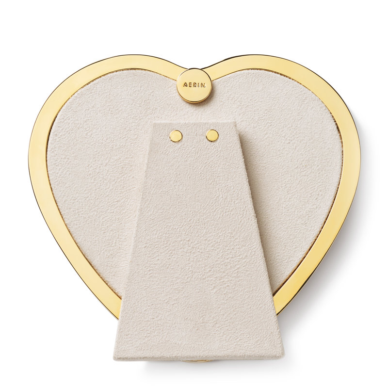 Heart-Shaped Gold Metal Picture Frame with Glass Protector