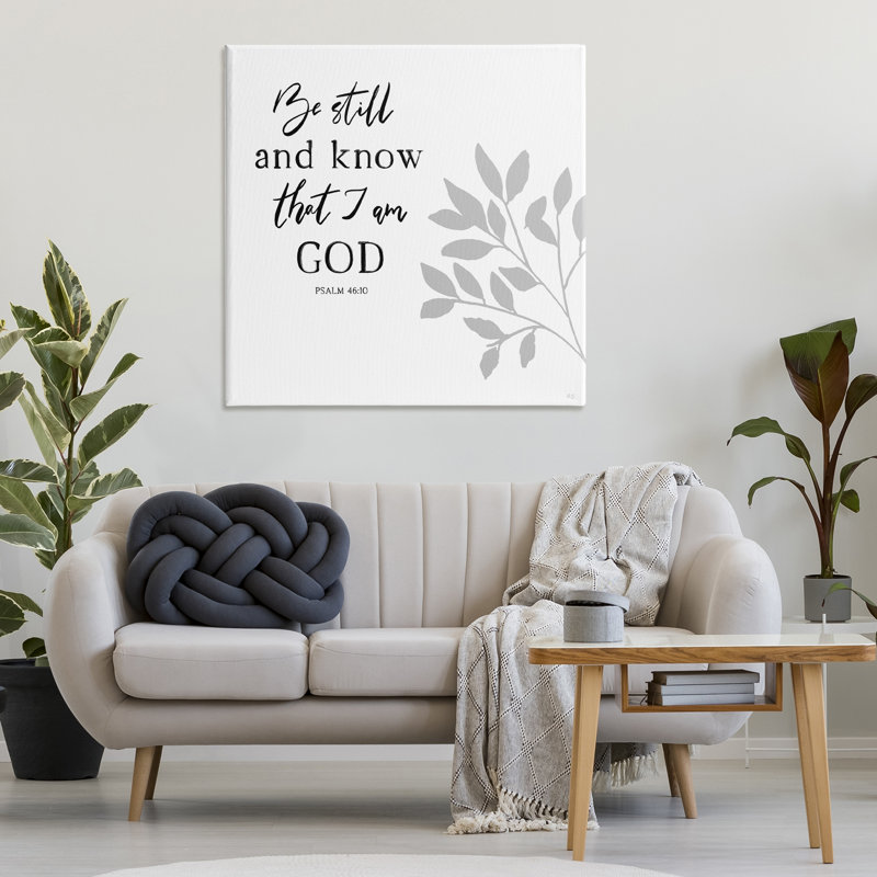Art mural sur toile «Be Still Spiritual Proverb», conception par Val Rhodes, H 36 po x l 36 po