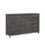 Deena 59 Inch Dresser, Brown Grey Melamine Veneer, 7 Drawers