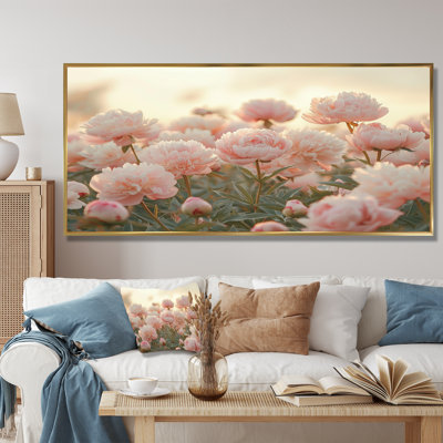 Brandov photo de pivoines ferme au coucher du soleil III - pivoines, art mural