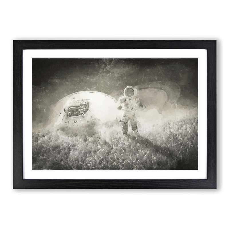 Space Travel in Abstract - Framed Print, 48cm H x 65cm W x 2cm D, Black Framed