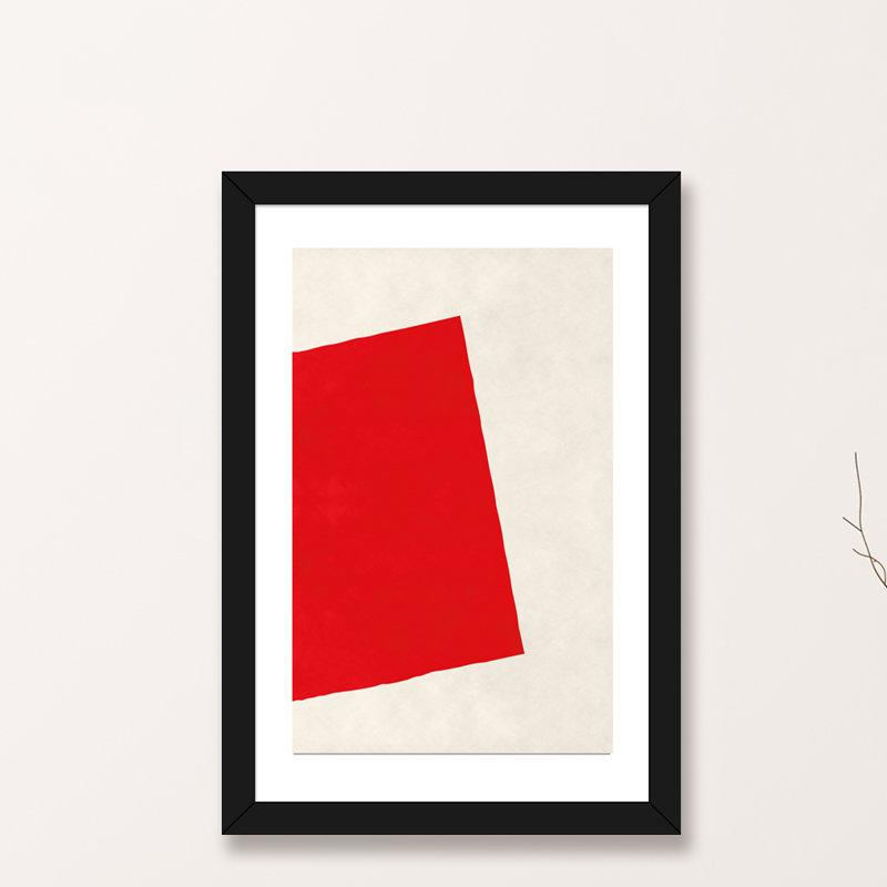 « red square (after albers) », impression, H 32 po x l 24 po x P 1 po, Papier avec cadre noir