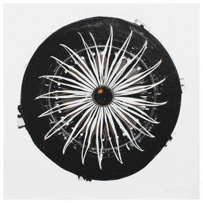Toile de galerie abstraite et circulaire monochrome