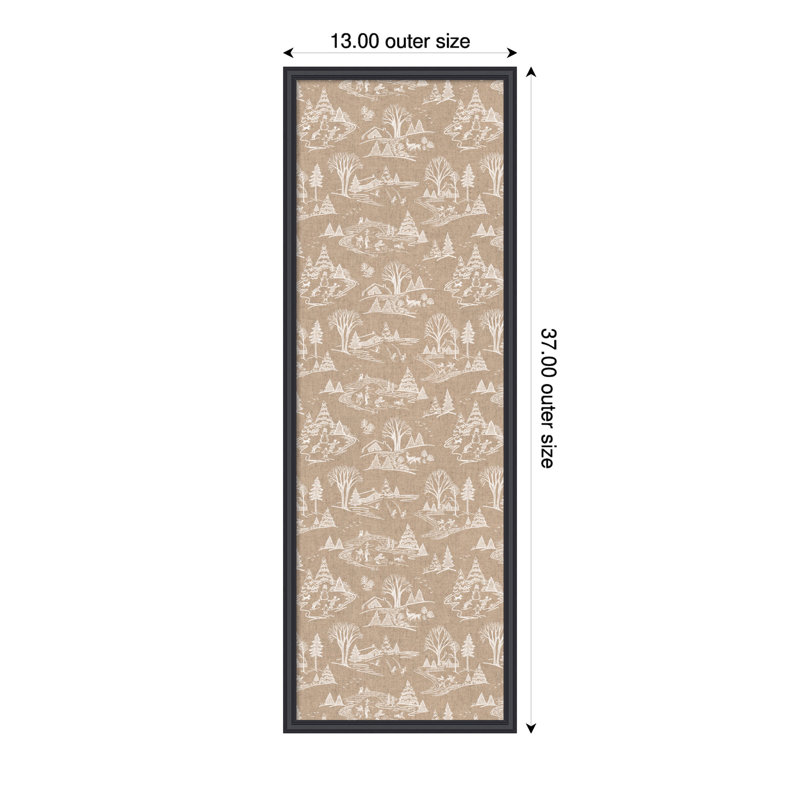 Structure murale encadrée en tissu blanc avec tableau blanc Wonderland, 37" H x 13" W
