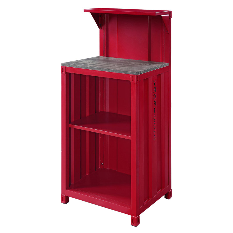 Naleia Rectangle Reception Desk, Red