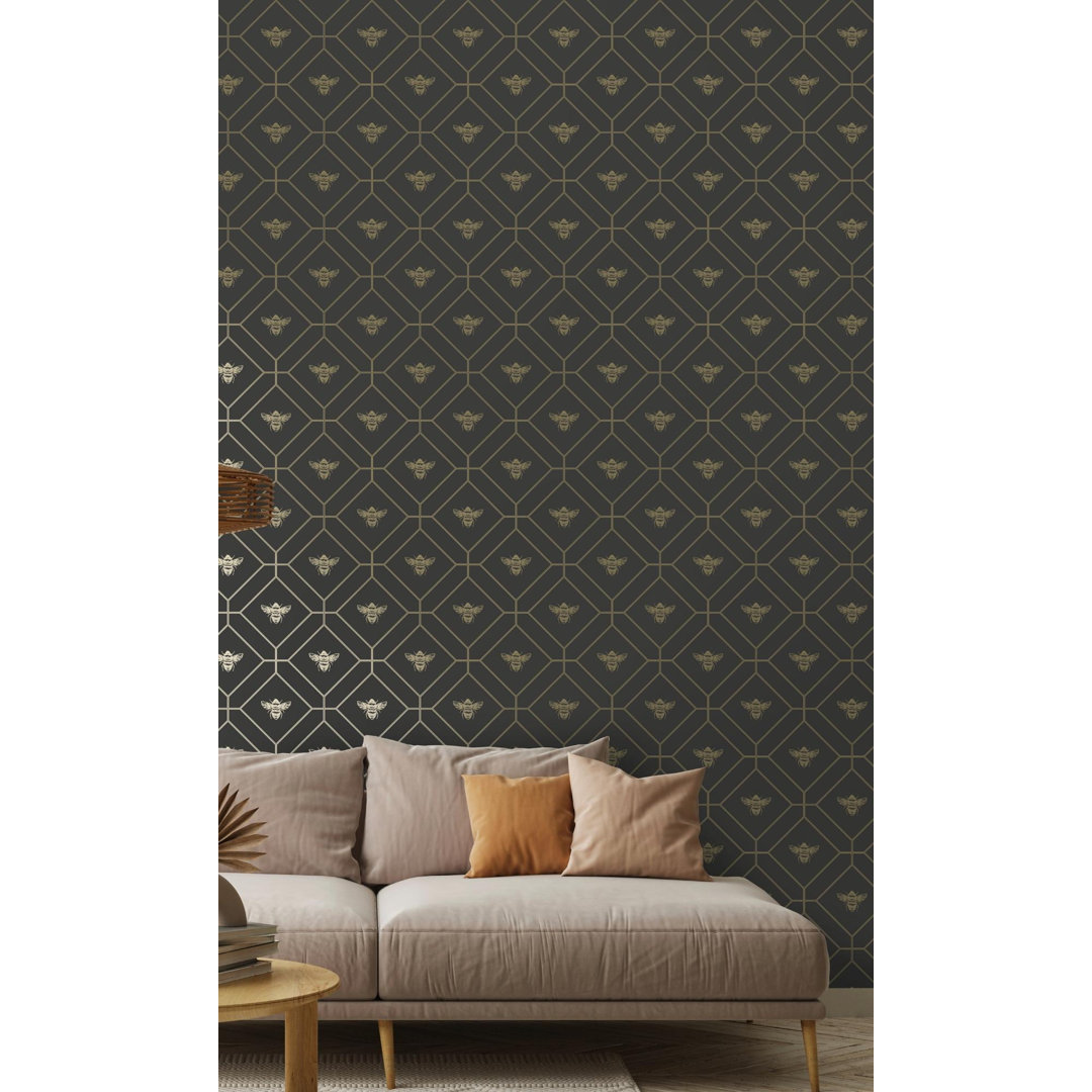 Romello Honey Comb 33' L x 21" W Wallpaper Roll Everly Quinn 