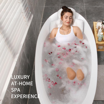 Full Body Bath Pillow For Bathtub, Thick Bathtub Cushion With Laundry Bag, Luxury Tub Pillow For Bath For Headrest Neck And Back Support Ocean 51" X 16"