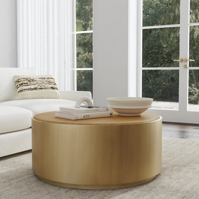 Table basse ronde en laiton Evan