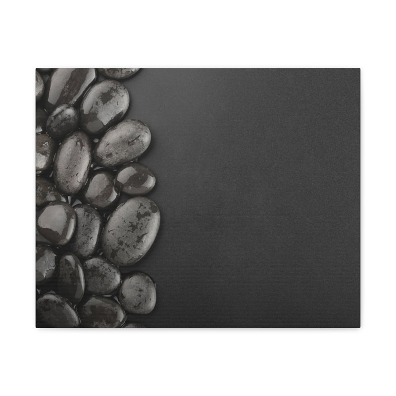 Art floral sur toile noire, H 18 po x l 24 po