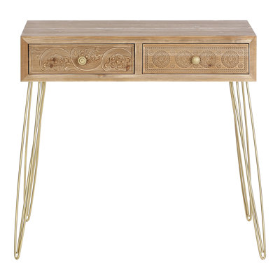 Asya 80cm Solid Wood Top Console Table