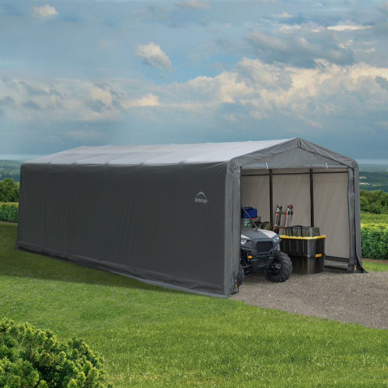 ShelterTube Wind and Snow-Load Rated Garage, 10x27x8 Grey