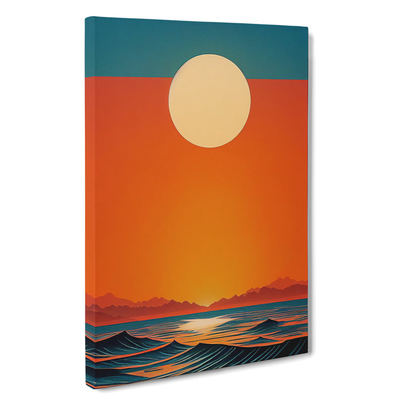 Wild Ocean Sunset Abstract - Wrapped Canvas, 50cm H x 35cm W x 3cm D