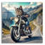 «Biker Cat» par Rey Klimt, art mural en verre acrylique-376329561