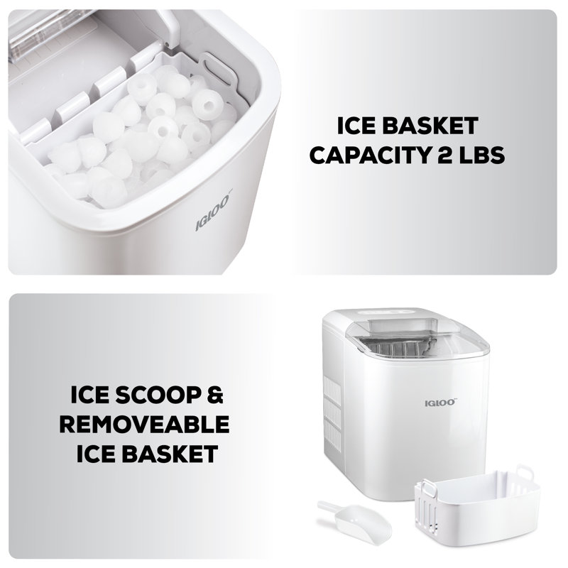 Compact White Portable Countertop Ice Maker Machine