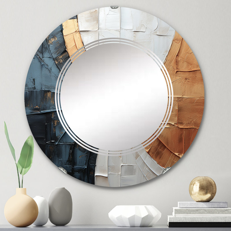 Herradura - Miroir mural moderne rond, 24 po x 24 po