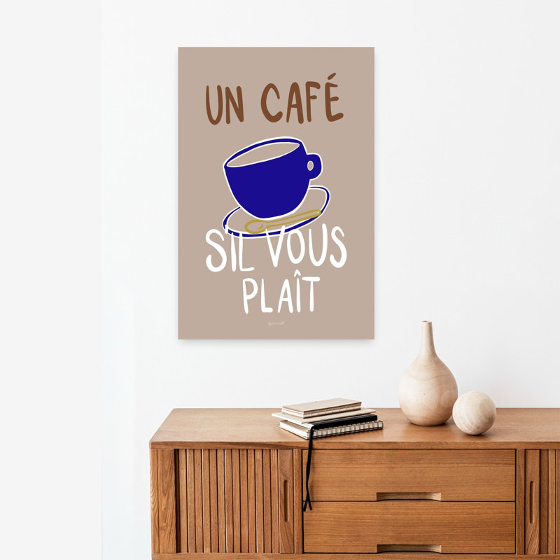 French Coffee Veuillez architecture, art mural, H 24 po x l 16 po