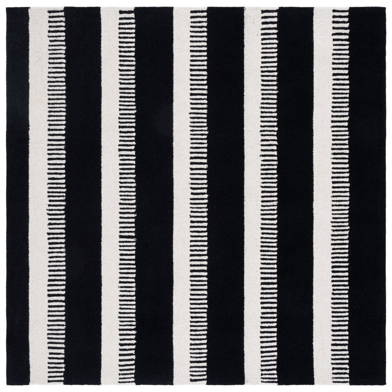 Genre 153 Hand Tufted Wool Pile Striped Rug, Rectangle 9' x 12'