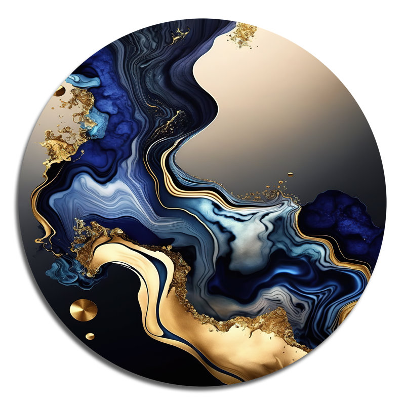 Gedan - Art abstrait rond en métal, H 36 po x l 36 po