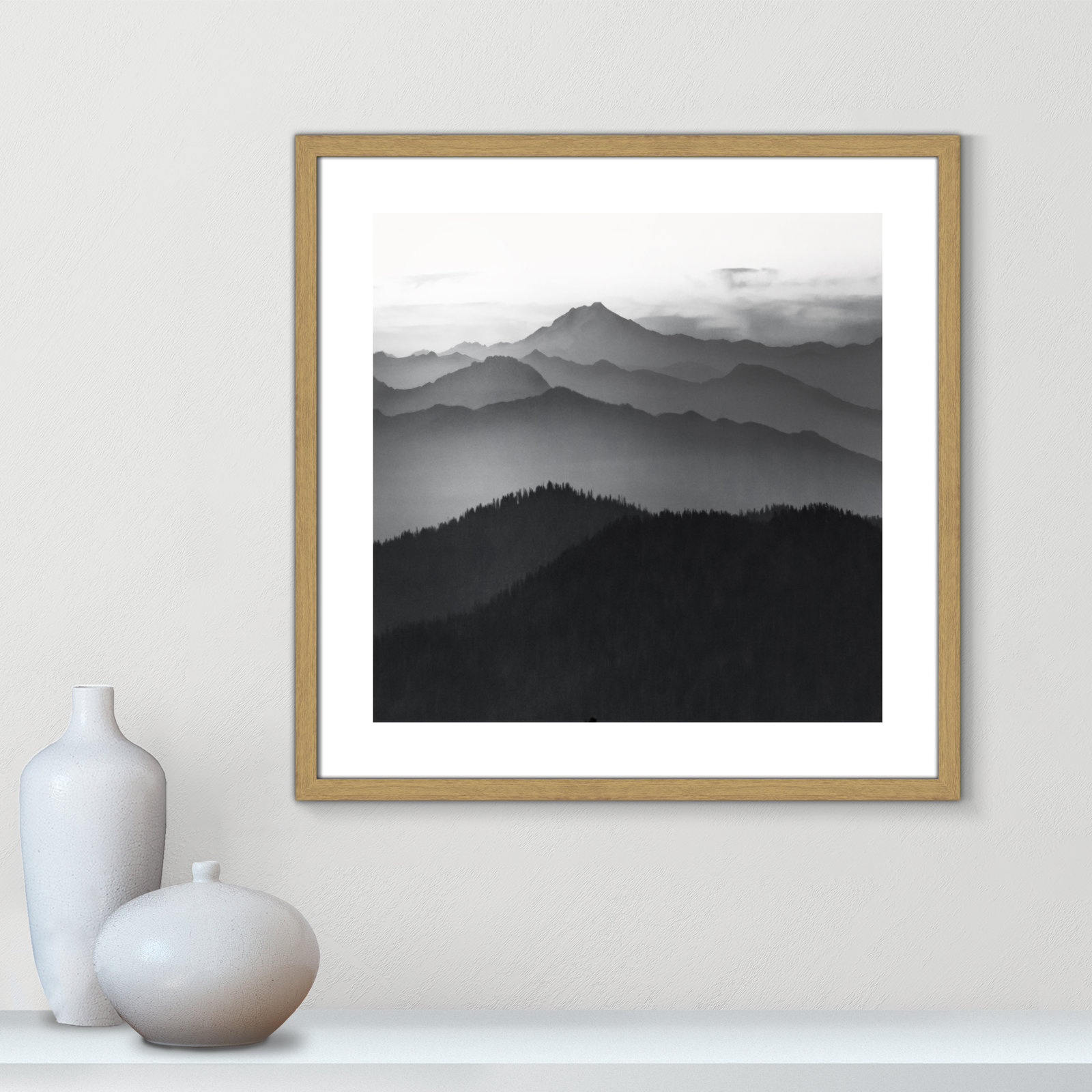 Cascades by Danita Delimont, 23.5" H x 23.5" W x 0.75" D, Natural Framed