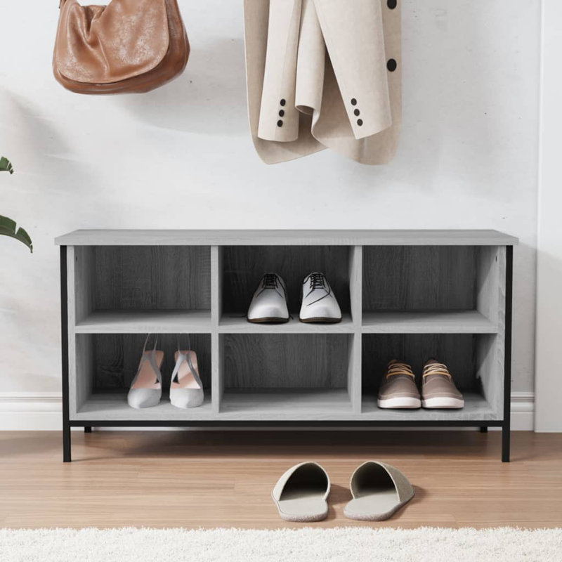 6 Pair Shoe Storage Cabinet, Grey Sonoma