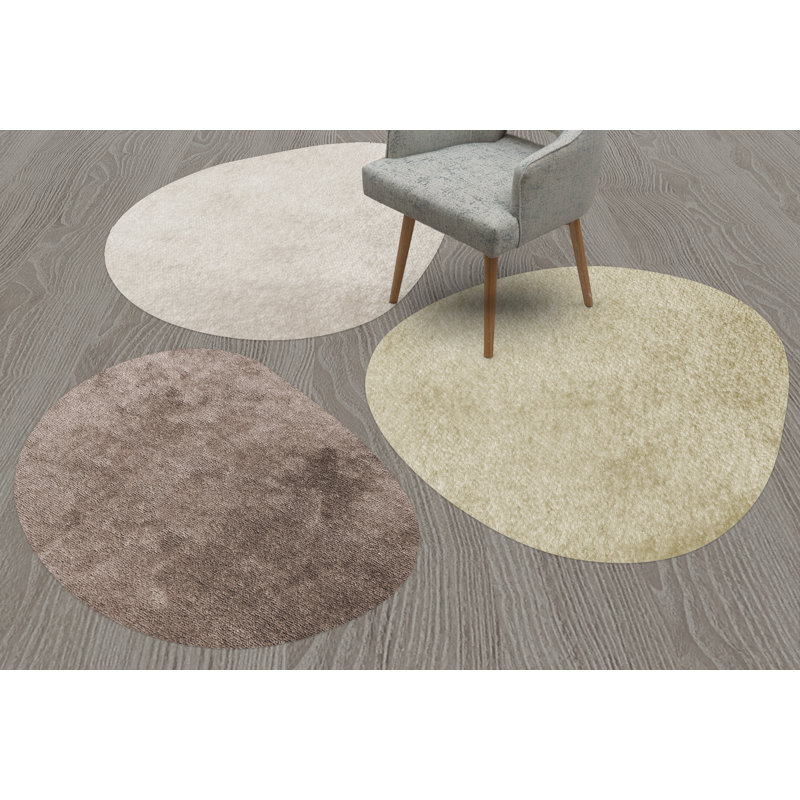 Rupal Vinyl Machine Printed Area Rug, Rectangle 6'4.4" x 6'9.1"