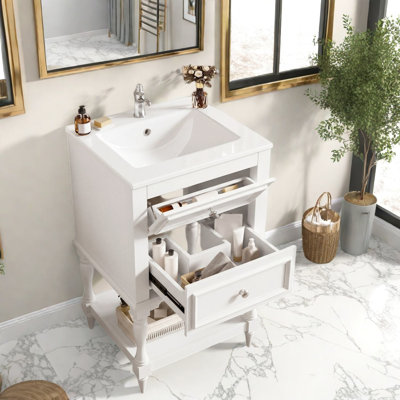 Single Bathroom Vanity with Ceramic Top