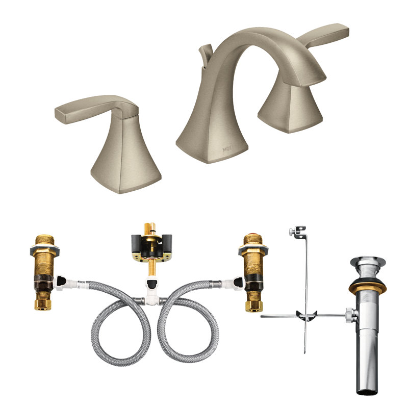 Voss Widespread Bathroom Faucet, Brushed Nickel