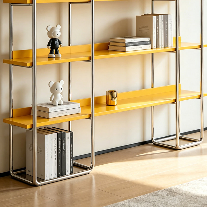 Étagère de rangement moderne jaune, (4 Shelves) 70.87"H x 59.06"W x 13.78"D