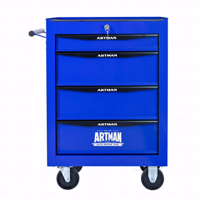 Rolling Metal Tool Chest Cabinet With 4 Drawers, 20" 4-Drawer Tool Chest Cabinet With Ball Bearing Drawer Slides, Steel Tool Storage Box Organizer (Tool Cabinet Category)