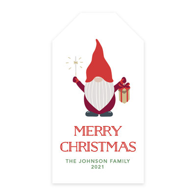 Étiquettes personnalisées personnalisables Merry Christma Gnome
