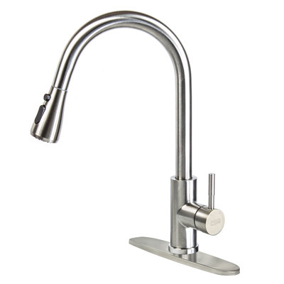 Robinet de cuisine à poignée simple avec poignée et plaque de pont