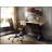 Aluminum Rectangular Writing Desk with Gold Patchwork Top and Spacious Drawer, Sturdy X-Shape Trestle Base