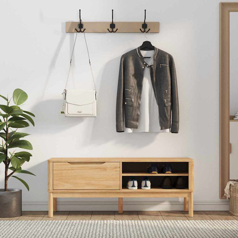 Solid Wood Shoe Storage, Wax Brown