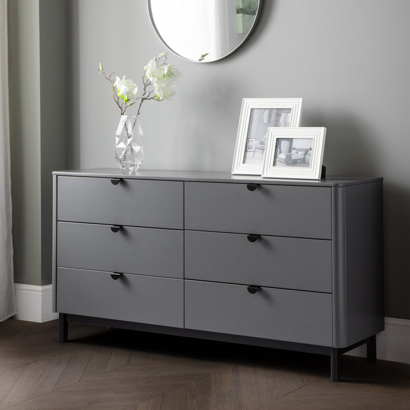 Commode 6 tiroirs Hales, Gris