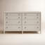 Commode double en bois manufacturé et solide de 70 po de largeur avec poignées en métal Shannen