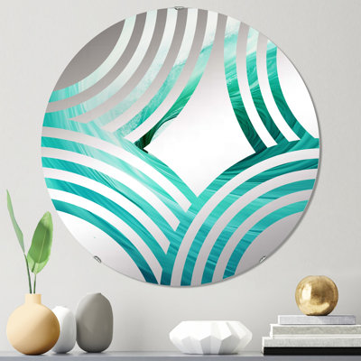 Miroir décoratif turquoise Wondrous Wave Spiral - Baptist Fan MIR106240 C