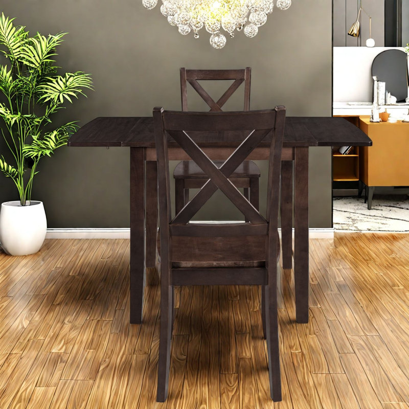 Ensemble de table de salle à manger en bois extensible pour les petites cuisines et les maisons