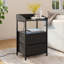 2-Drawer Nightstand with Charging Station & RGB Light Strip, Fabric Drawers-149086608