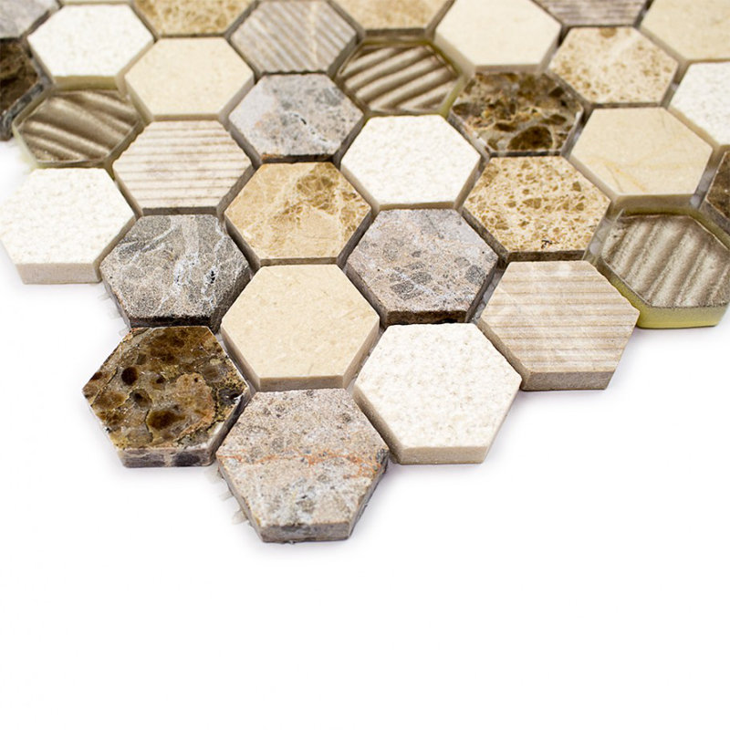 Drumlin 0.07" x 0.07" Honeycomb Mosaic Tile, Windrift