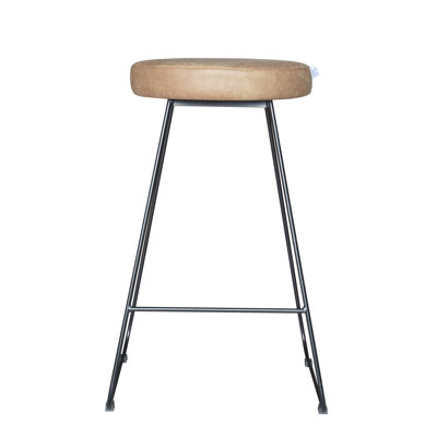 Djogo Upholstered Counter Stool with Metal Frame