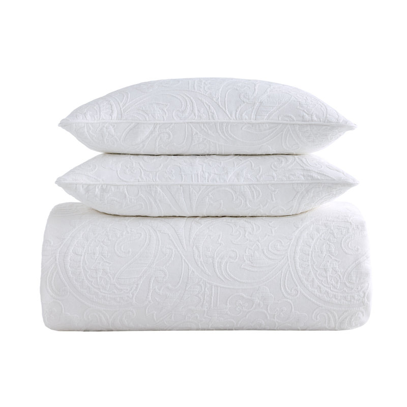 Ensemble d'édredon en coton Camelia, Grand et 2 taies décoratives standard